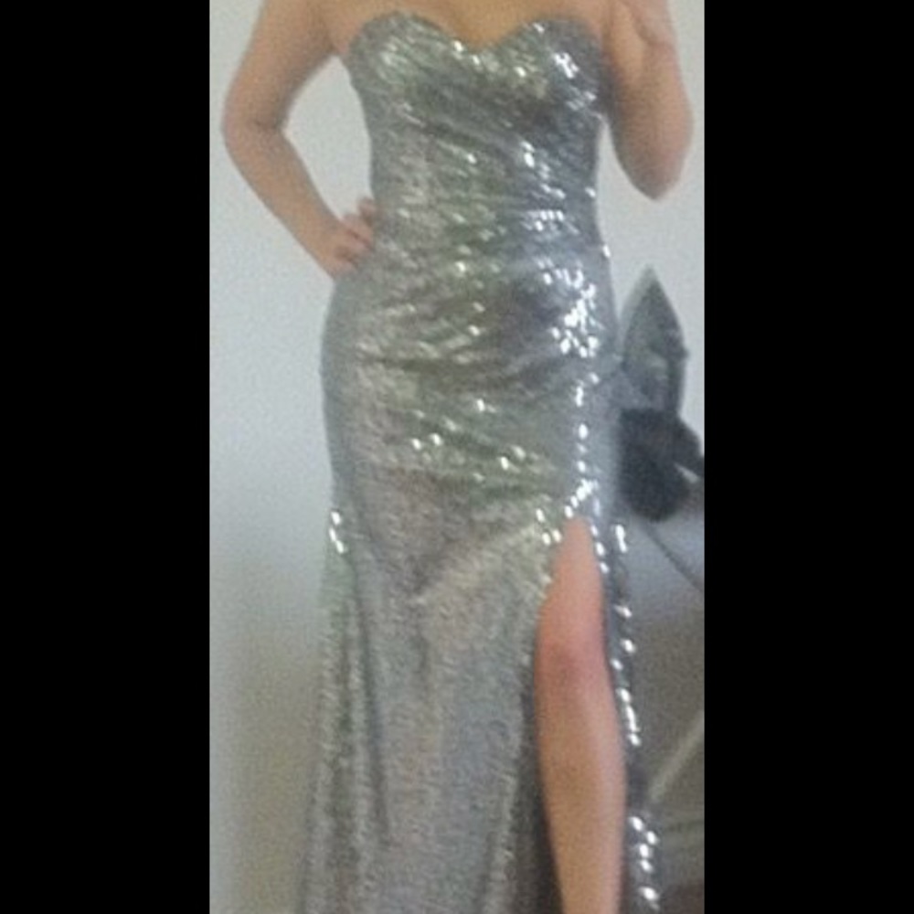 Formal sequin dress with slit